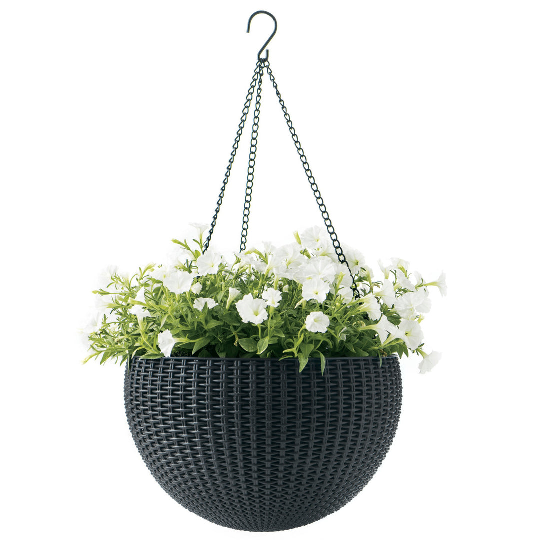 Pot suspendu Keter Sphere Planter, couleur anthracite, lot de 6