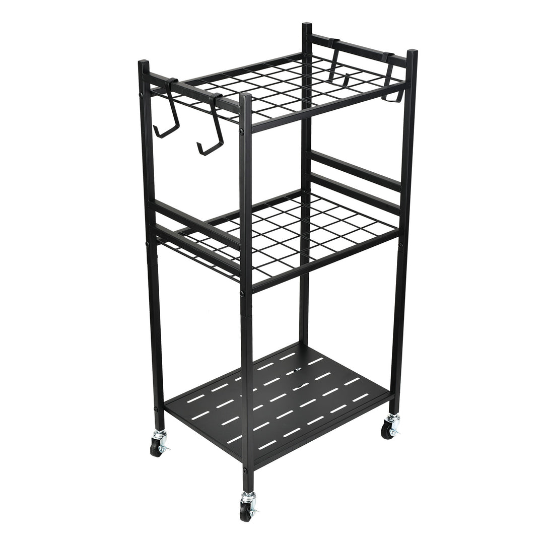 Support / chariot mobile pour outils de jardin Maclean, noir, dimensions 43 x 30 x 79 cm, charge max. 20 kg, MC-138