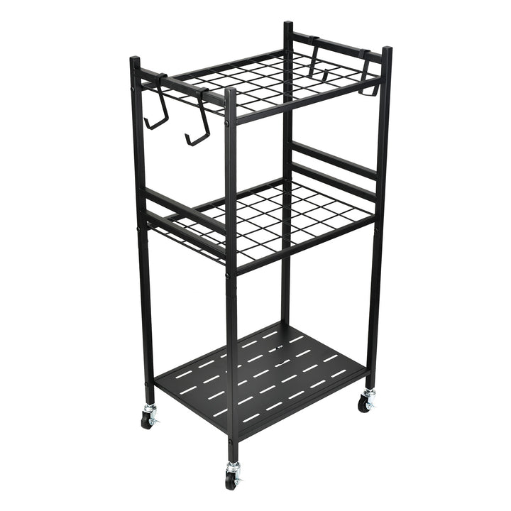 Support / chariot mobile pour outils de jardin Maclean, noir, dimensions 43 x 30 x 79 cm, charge max. 20 kg, MC-138