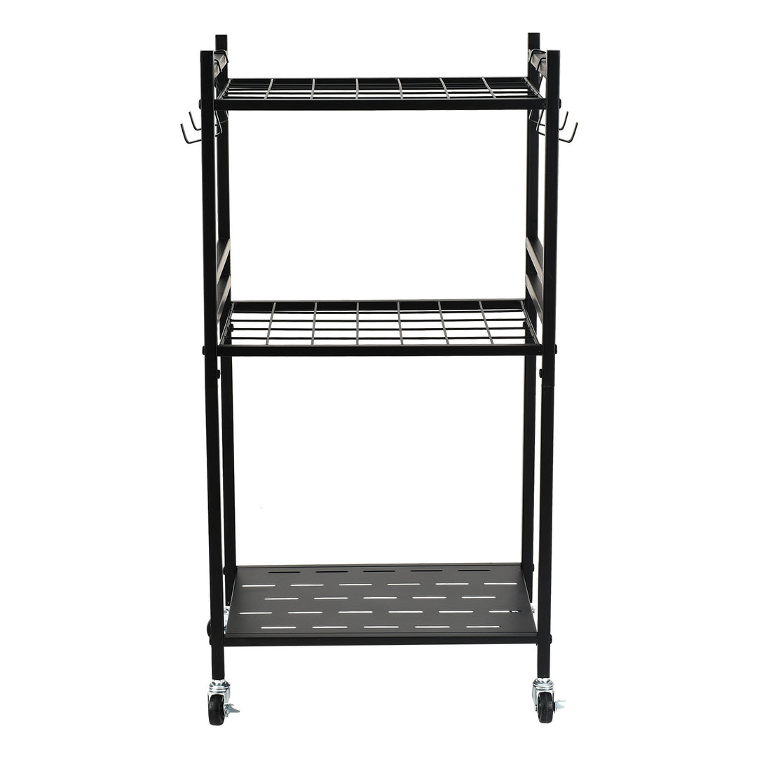 Support / chariot mobile pour outils de jardin Maclean, noir, dimensions 43 x 30 x 79 cm, charge max. 20 kg, MC-138