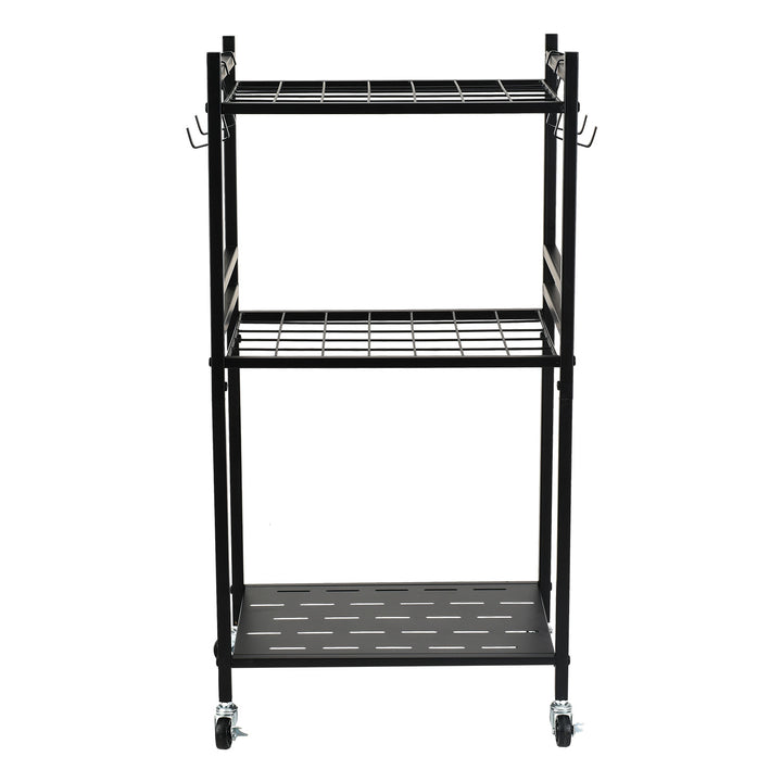 Support / chariot mobile pour outils de jardin Maclean, noir, dimensions 43 x 30 x 79 cm, charge max. 20 kg, MC-138