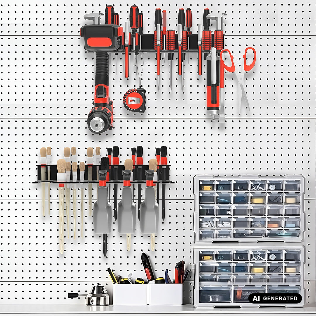 Organiseur mural / étagère à outils Maclean, noir, dimensions 40 x 14,5 x 4,6 cm, charge max. 30 kg, MC-141