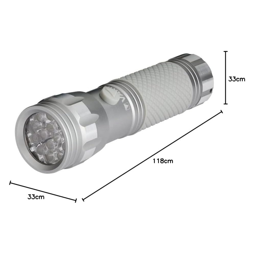 Lampe torche UV LED 15638 en aluminium, longueur d'onde UV 395-400 nm, technologie Multi LED + piles Varta fournies