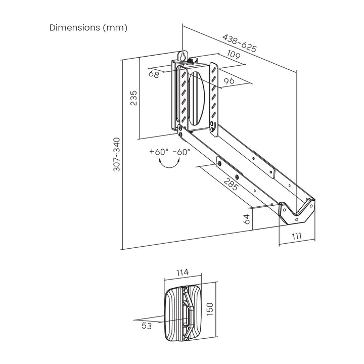 Support mural pour vélos Maclean, charge max. 35 kg, MC-498, lot de 4