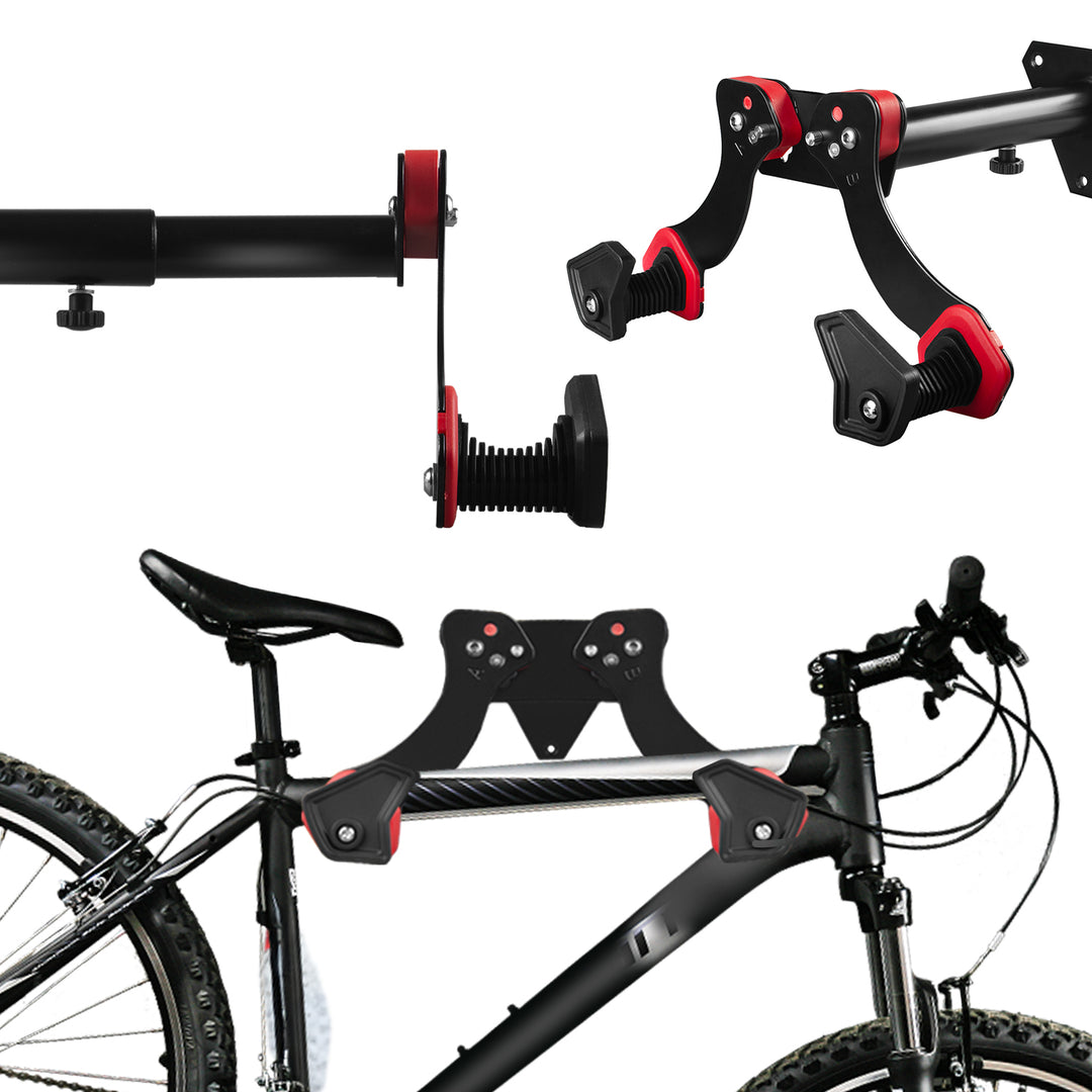 Support mural pour vélo Maclean, en acier, charge maximale 30 kg, MC-449, lot de 4