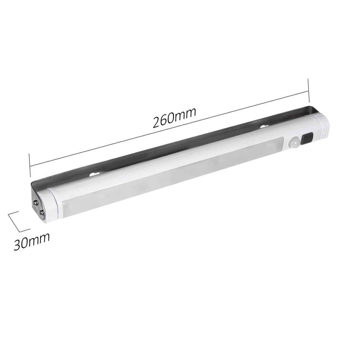 2 lampes LED Maclean pour cuisine, à fixer sous les placards, 9 LED SMD, à piles, capteur PIR marche/arrêt, MCE166 + 6 piles R-06 R06 AA LR06 1,5 V VARTA Longlife Power