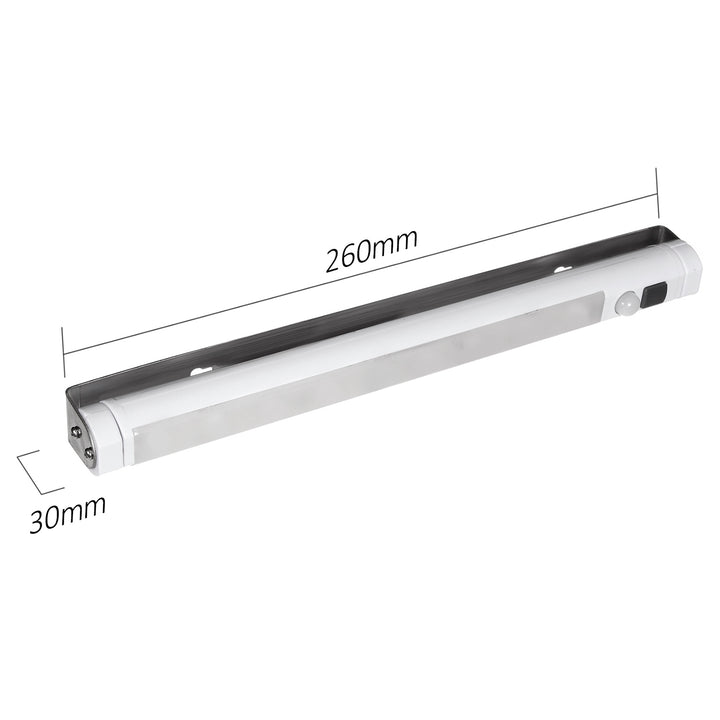 2 lampes LED Maclean pour cuisine, à fixer sous les placards, 9 LED SMD, à piles, capteur PIR marche/arrêt, MCE166 + 6 piles R-06 R06 AA LR06 1,5 V VARTA Longlife Power