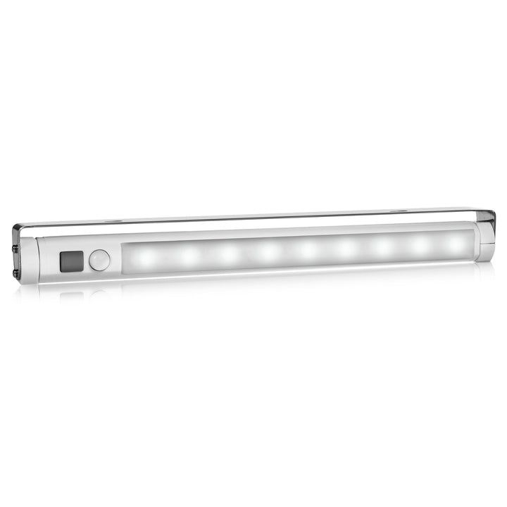 2 lampes LED Maclean pour cuisine, à fixer sous les placards, 9 LED SMD, à piles, capteur PIR marche/arrêt, MCE166 + 6 piles R-06 R06 AA LR06 1,5 V VARTA Longlife Power