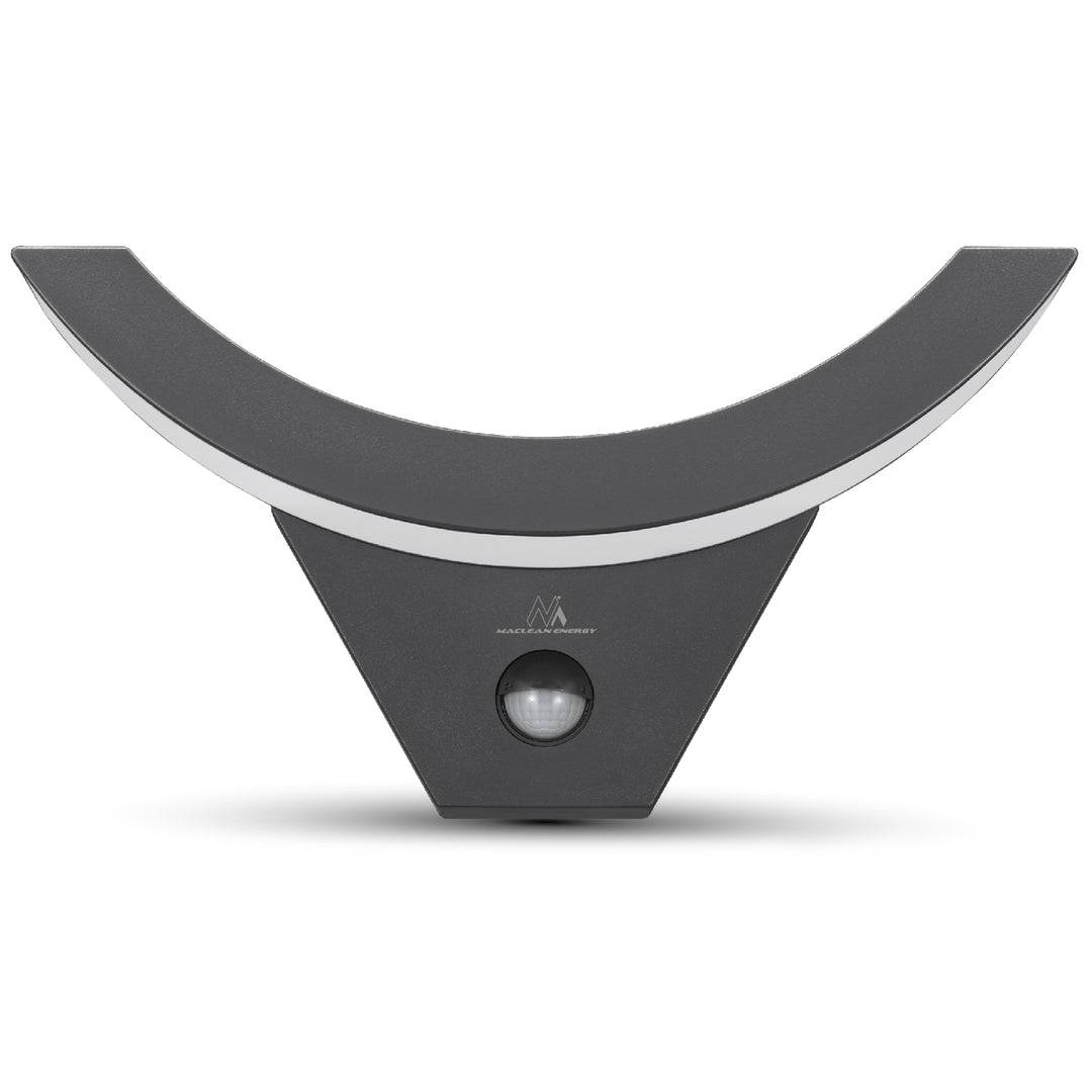 Lampe LED avec détecteur de mouvement Maclean, détecteur de mouvement infrarouge, couleur grise, 10 W, IP54, 800 lm, MCE290 GR, lot de 2