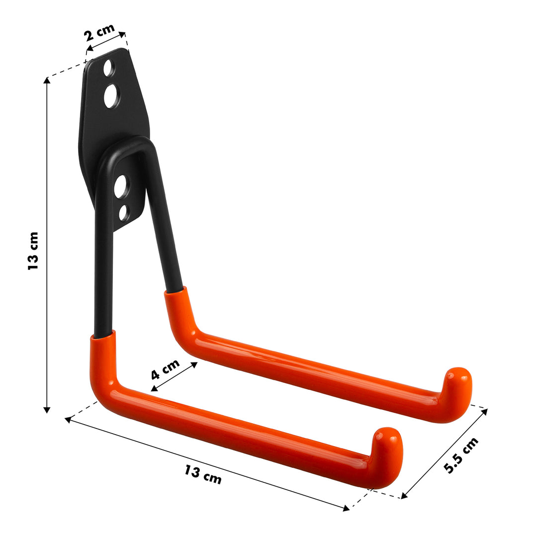 Support mural / crochet de rangement pour garage Maclean, pour pneus, outils de jardinage, échelle, tuyaux, vélo, charge max. 50 kg, MC-443, lot de 3