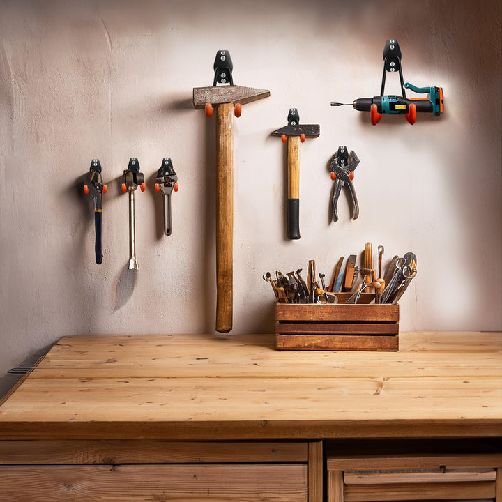 Support mural / crochet de rangement pour garage Maclean, pour pneus, outils de jardinage, échelle, tuyaux, vélo, charge max. 50 kg, MC-443, lot de 4