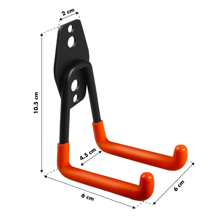 Support mural pour garage Maclean, pour pneus, outils de jardinage, échelle, tuyaux. En acier, charge max. 70 kg, MC-442, lot de 3