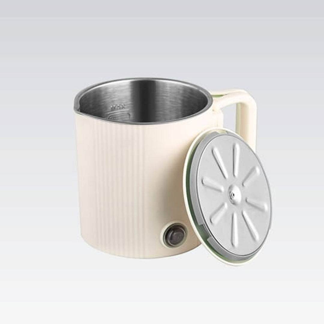 Bouilloire électrique / casserole de voyage Maestro, 2 en 1, capacité 0,8 L, puissance 600 W, poignée rabattable, commutateur de tension 110 V/230 V, couleur beige, MR-009-BEIGE