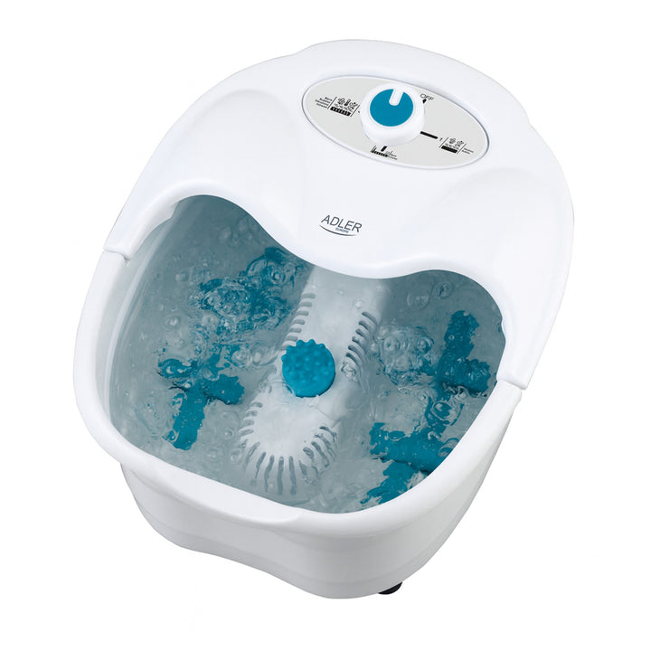 Appareil de massage des pieds Adler, massage à bulles, par vibrations et chauffant, infrarouge, 4 rouleaux + 3 embouts, AD 2167 White