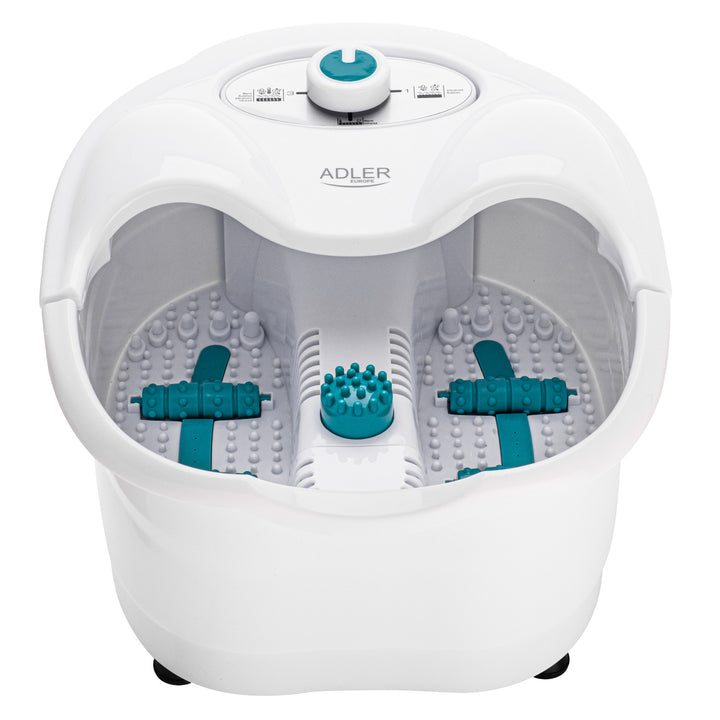 Appareil de massage des pieds Adler, massage à bulles, par vibrations et chauffant, infrarouge, 4 rouleaux + 3 embouts, AD 2167 White