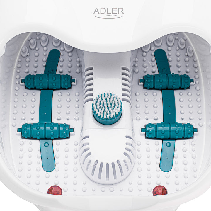 Appareil de massage des pieds Adler, massage à bulles, par vibrations et chauffant, infrarouge, 4 rouleaux + 3 embouts, AD 2167 White