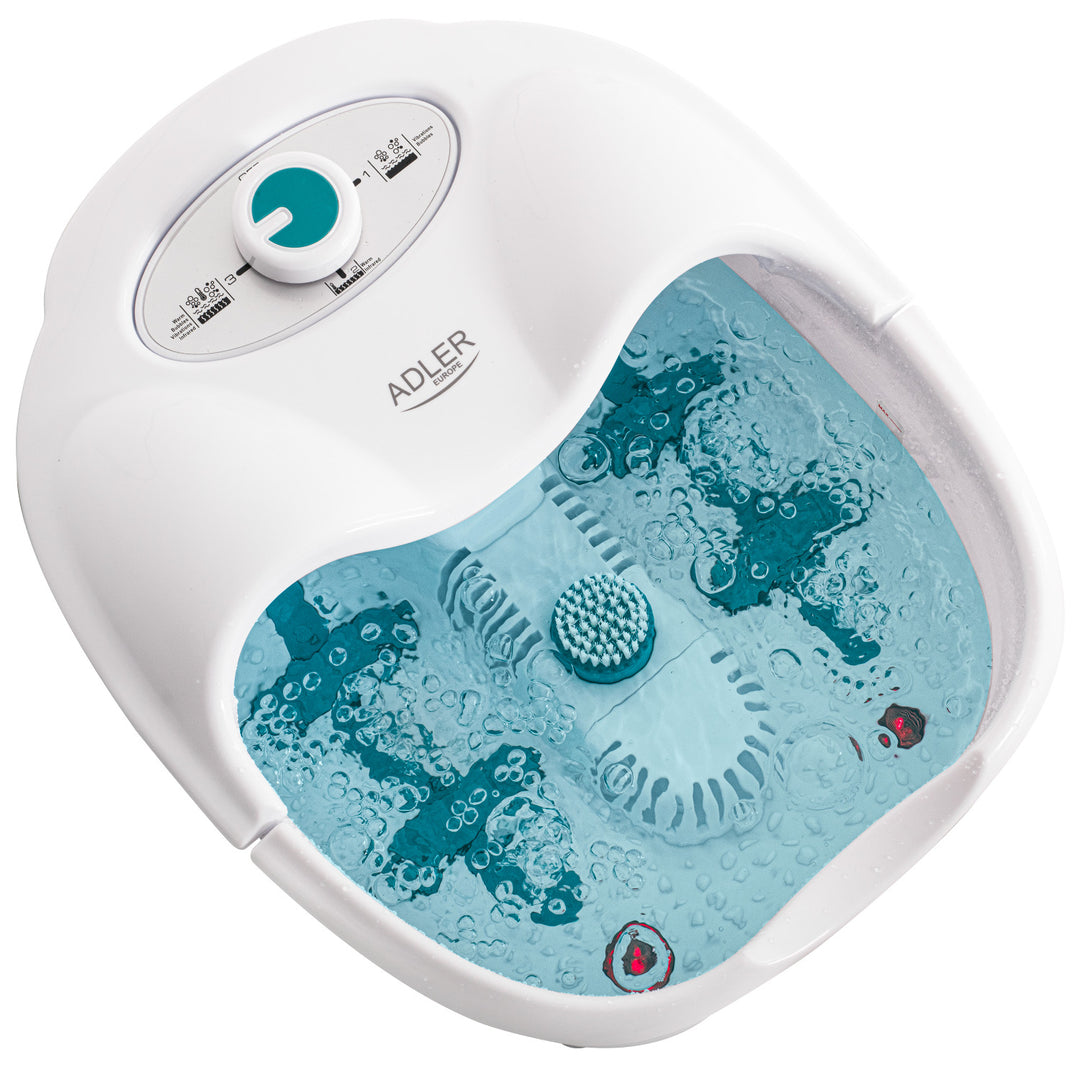 Appareil de massage des pieds Adler, massage à bulles, par vibrations et chauffant, infrarouge, 4 rouleaux + 3 embouts, AD 2167 White
