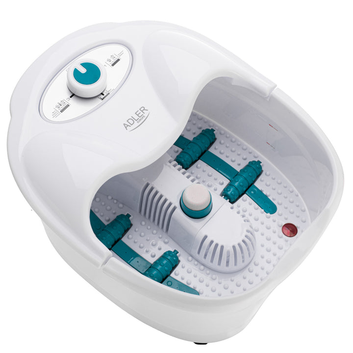 Appareil de massage des pieds Adler, massage à bulles, par vibrations et chauffant, infrarouge, 4 rouleaux + 3 embouts, AD 2167 White