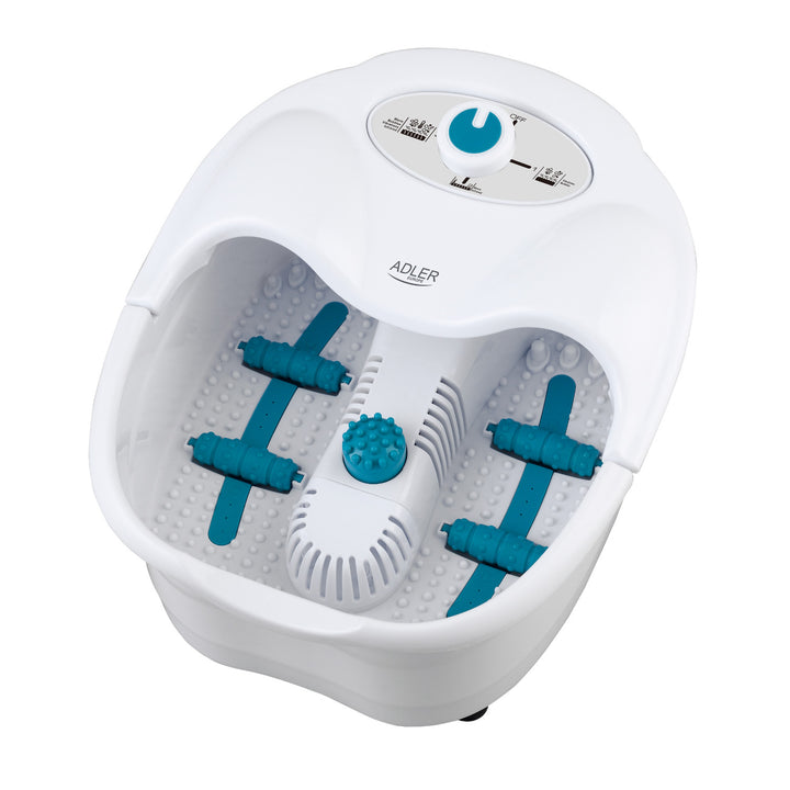Appareil de massage des pieds Adler, massage à bulles, par vibrations et chauffant, infrarouge, 4 rouleaux + 3 embouts, AD 2167 White