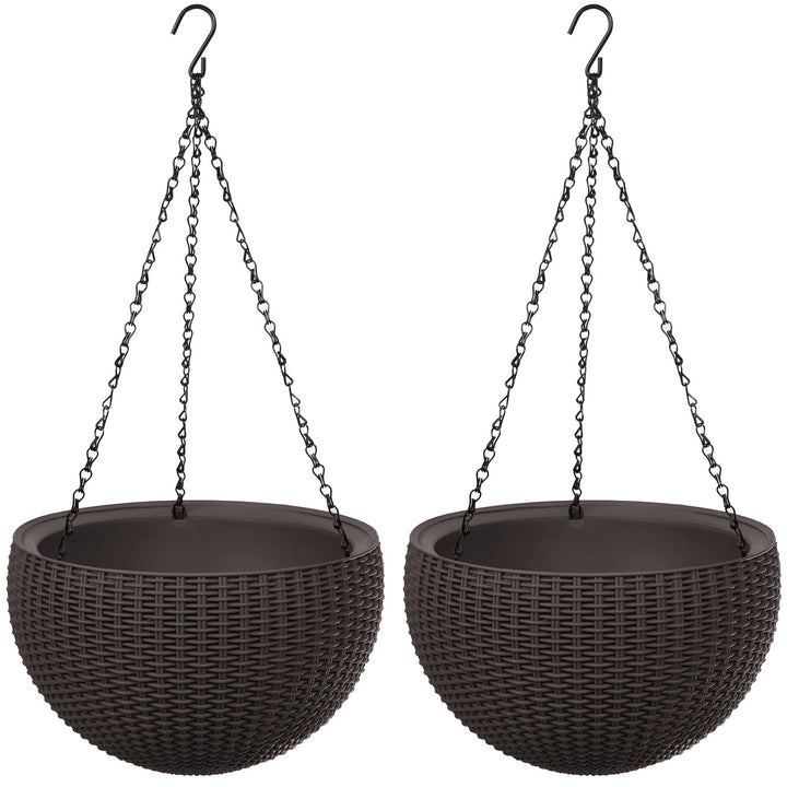 Pot suspendu Keter Sphere Planter, couleur marron, lot de 2
