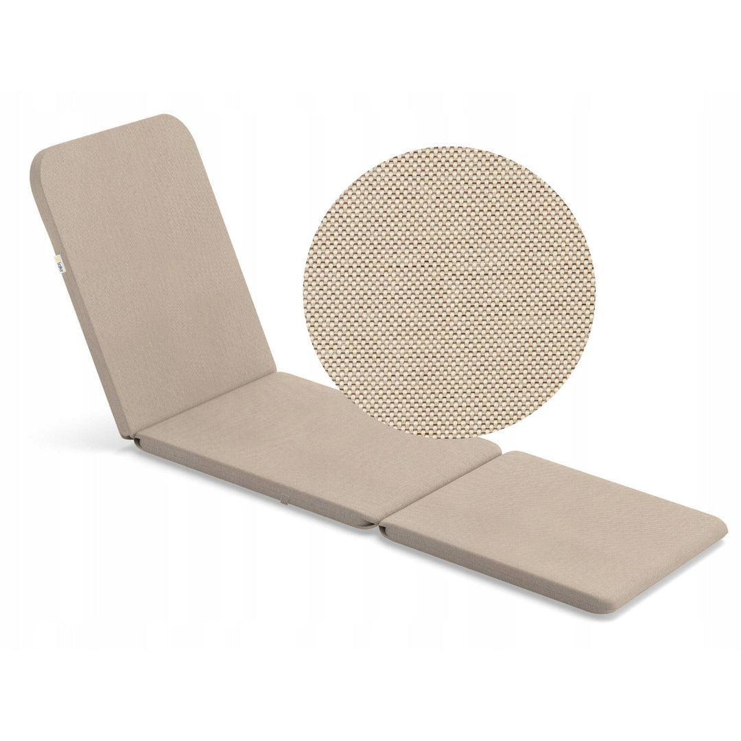 Coussin pour chaise longue Jaipur, couleur beige, tissu S-550 mélangé, dimensions 190 x 60 cm, deux systèmes de fixation, imperméable, lavable en machine, mélangé S-21