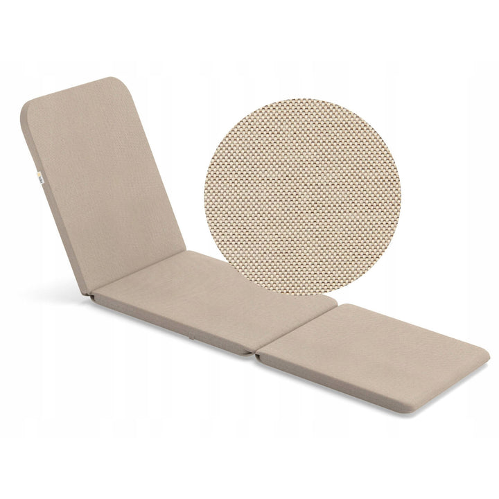 Coussin pour chaise longue Jaipur, couleur beige, tissu S-550 mélangé, dimensions 190 x 60 cm, deux systèmes de fixation, imperméable, lavable en machine, mélangé S-21