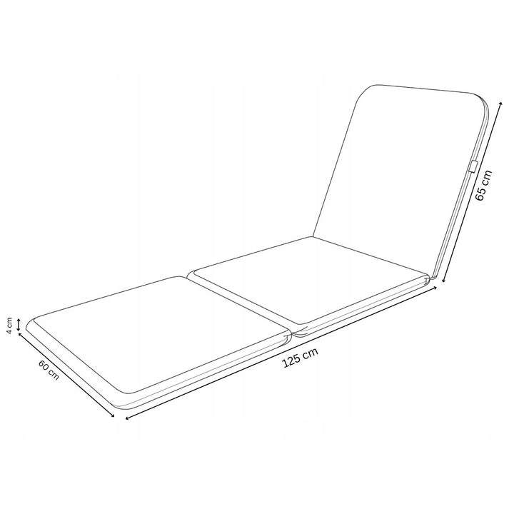 Coussin pour chaise longue Jaipur, couleur beige, tissu S-550 mélangé, dimensions 190 x 60 cm, deux systèmes de fixation, imperméable, lavable en machine, mélangé S-21