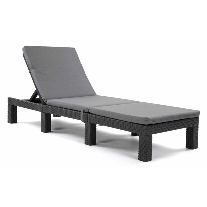 Coussin pour transat Daytona, couleur grise, tissu S-550 Melange, dimensions 192 x 64 cm, fixation par sangle élastique, imperméable, Melange S-23