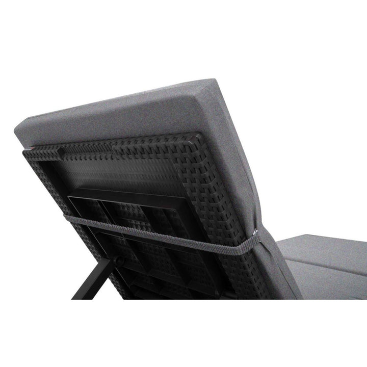 Coussin pour transat Daytona, couleur grise, tissu S-550 Melange, dimensions 192 x 64 cm, fixation par sangle élastique, imperméable, Melange S-23