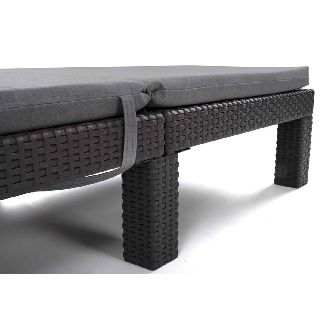 Coussin pour transat Daytona, couleur grise, tissu S-550 Melange, dimensions 192 x 64 cm, fixation par sangle élastique, imperméable, Melange S-23