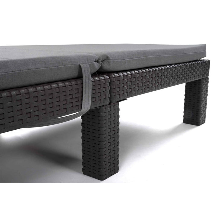 Coussin pour transat Daytona, couleur grise, tissu S-550 Melange, dimensions 192 x 64 cm, fixation par sangle élastique, imperméable, Melange S-23