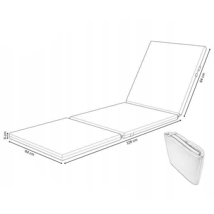 Coussin pour transat Daytona, couleur grise, tissu S-550 Melange, dimensions 192 x 64 cm, fixation par sangle élastique, imperméable, Melange S-23