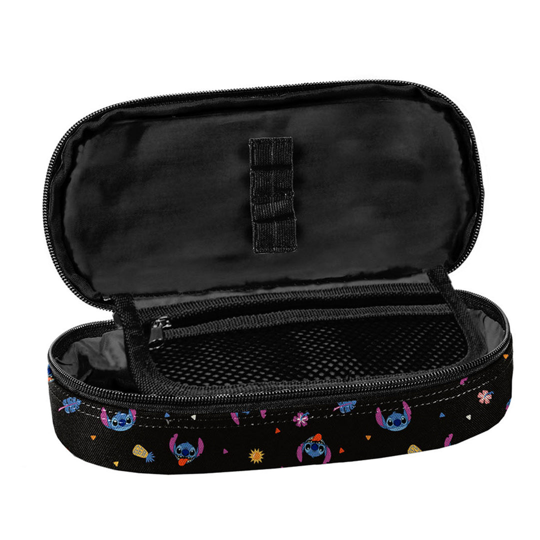 Ensemble scolaire Stitch Paso, sac à dos à trois compartiments, avec un compartiment pour ordinateur portable et un fond renforcé, trousse à crayons avec élastiques pour les fournitures, sac à chaussures pouvant être porté sur le dos, DS26MM