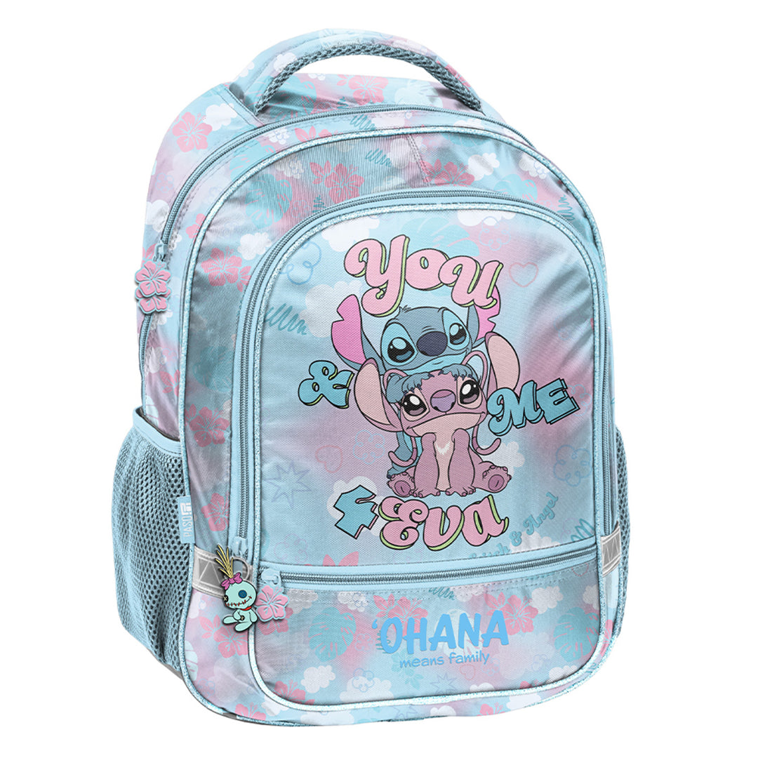 Ensemble scolaire Stitch Paso, sac à dos à deux compartiments, avec éléments réfléchissants et dos renforcé, trousse vide avec poignées pour les fournitures, sac à chaussures pouvant être porté sur le dos, DS26WW