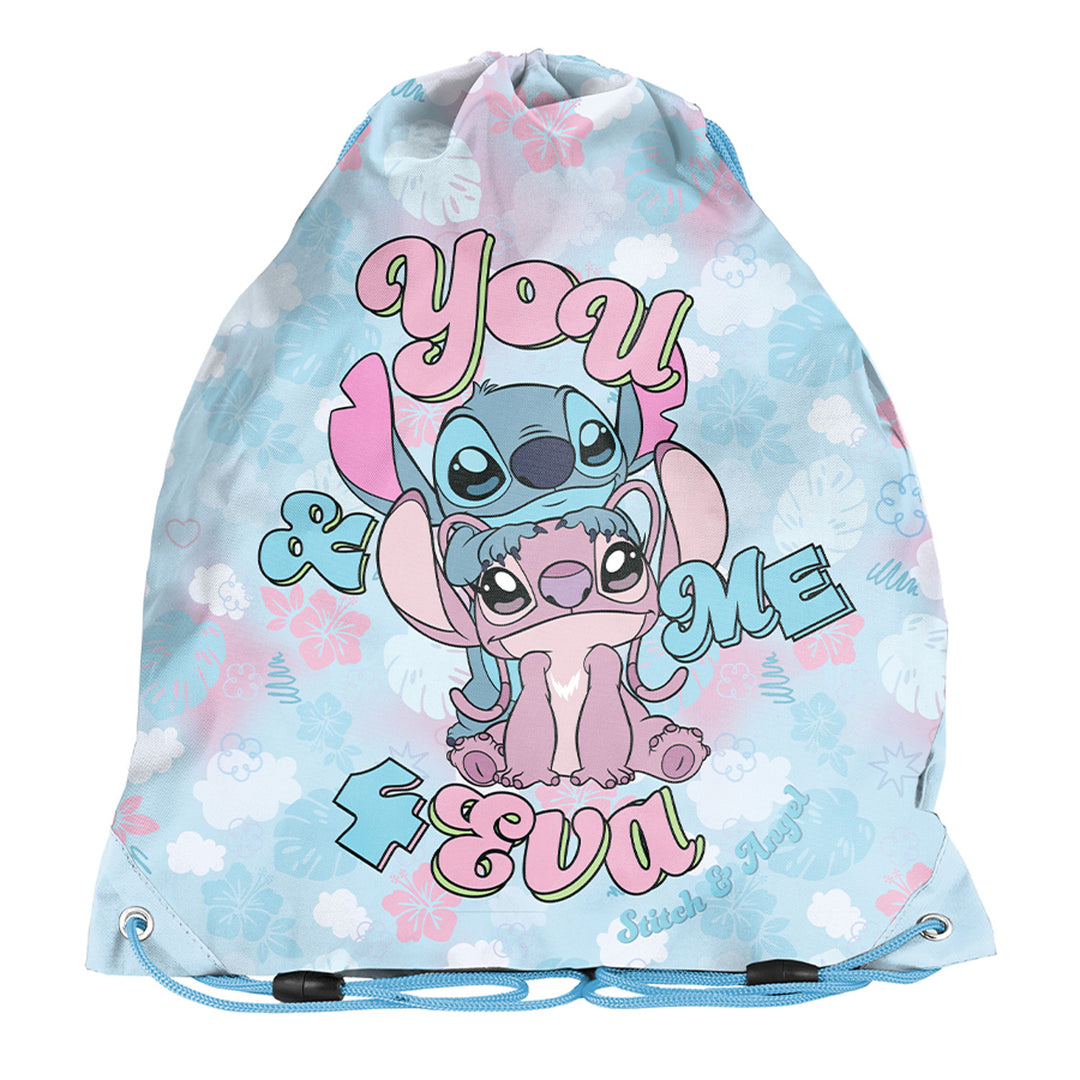 Ensemble scolaire Stitch Paso, sac à dos à deux compartiments, avec éléments réfléchissants et dos renforcé, trousse vide avec poignées pour les fournitures, sac à chaussures pouvant être porté sur le dos, DS26WW