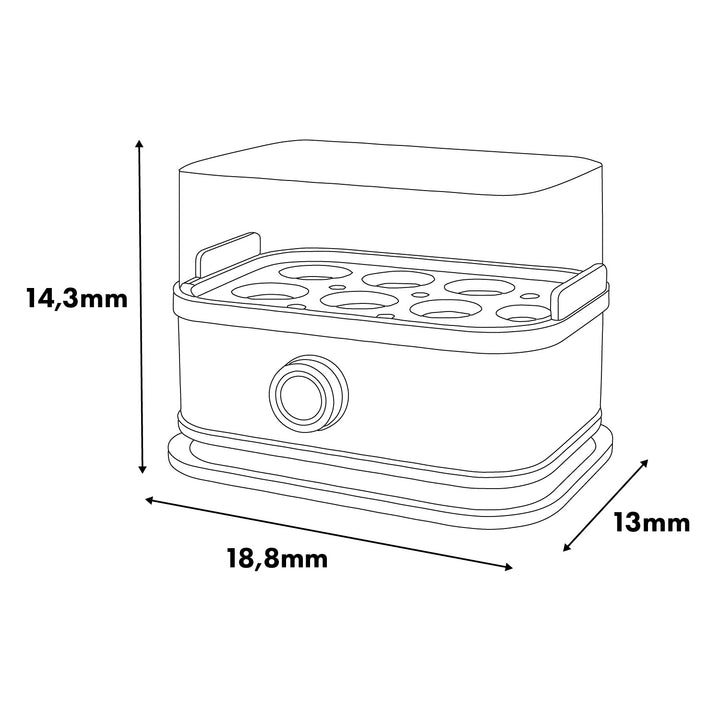 Cuiseur à œufs automatique GreenBlue, puissance 200 W, jusqu'à 6 œufs, mesureur, 220-240 V~, 50/60 Hz, GB359