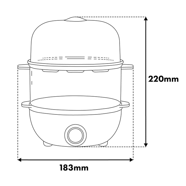 Cuisinière à œufs à 2 niveaux pour 14 œufs GreenBlue, puissance 350 W, jusqu'à 14 œufs, 220-240 V~, 50/60 Hz, GB358