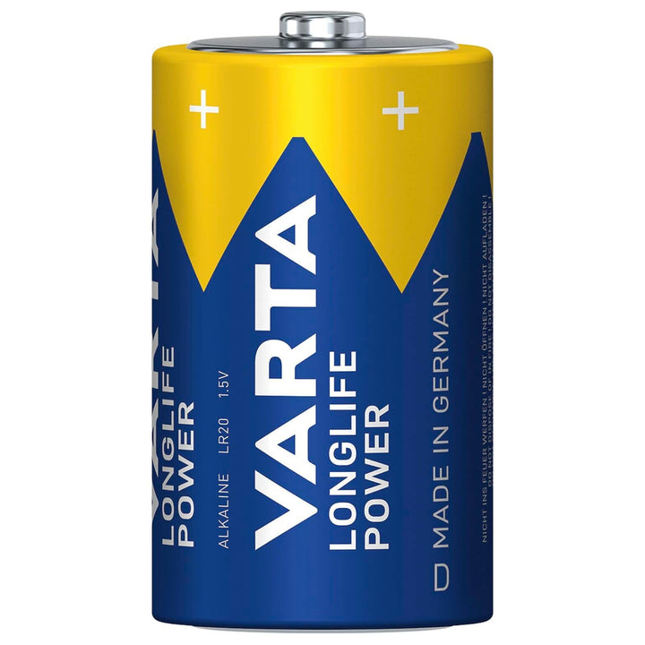 4 piles R-20 R20 D 1,5 V alcalines Longlife Power Varta