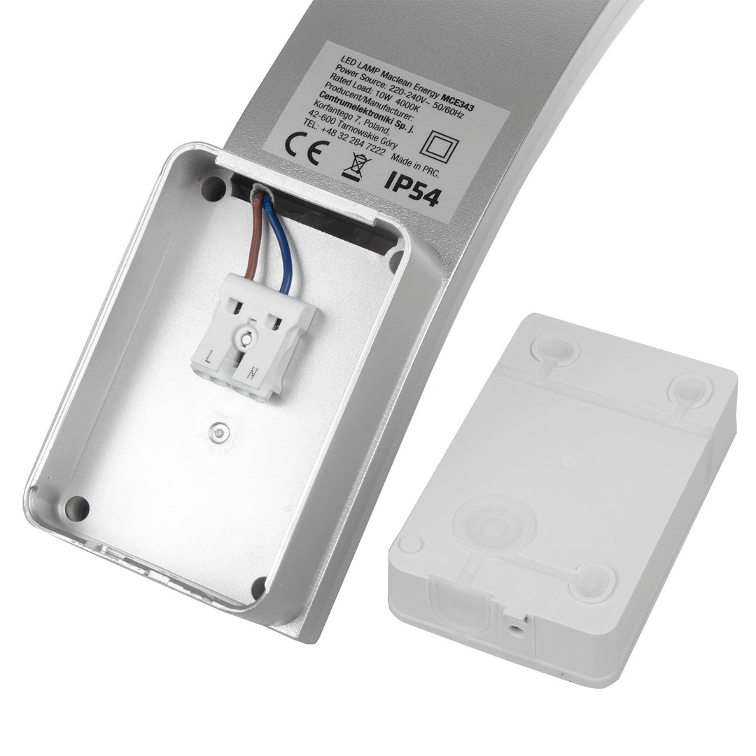 Lampe LED d'extérieur Maclean, 800 lm, IP54, 10 W, lumière blanche naturelle (4000 K), couleur argent, MCE343 SV, lot de 2