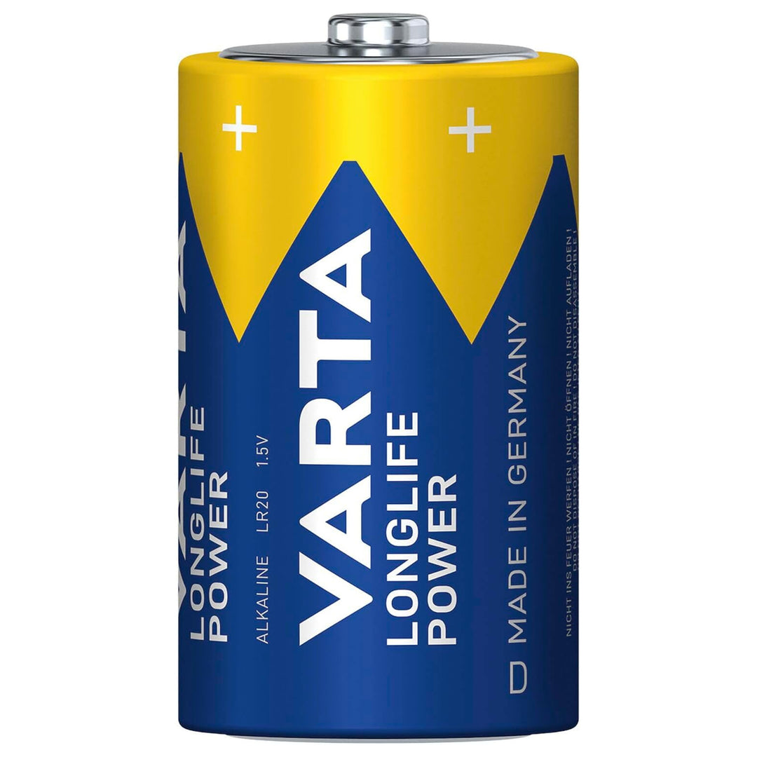 6 piles alcalines R-20 R20 D 1,5 V Longlife Power de Varta