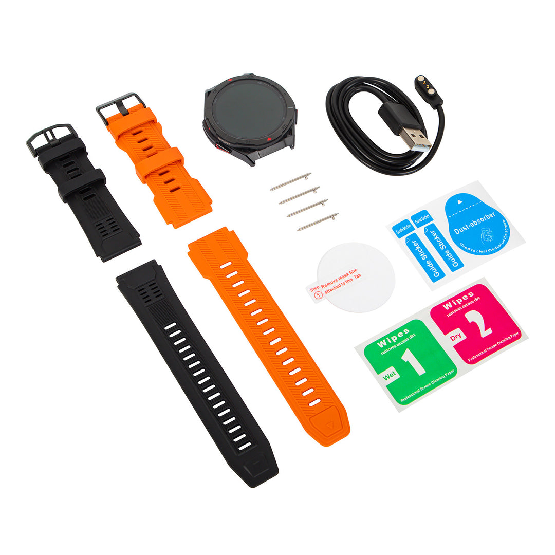 Montre connectée BLOW X14 Pro, écran AMOLED de 1,43 pouces, batterie de 490 mAh, GPS, 4 Go de RAM et 256 Mo de mémoire, fonctions de suivi de la santé, 2 couleurs de bracelet, 89-016#