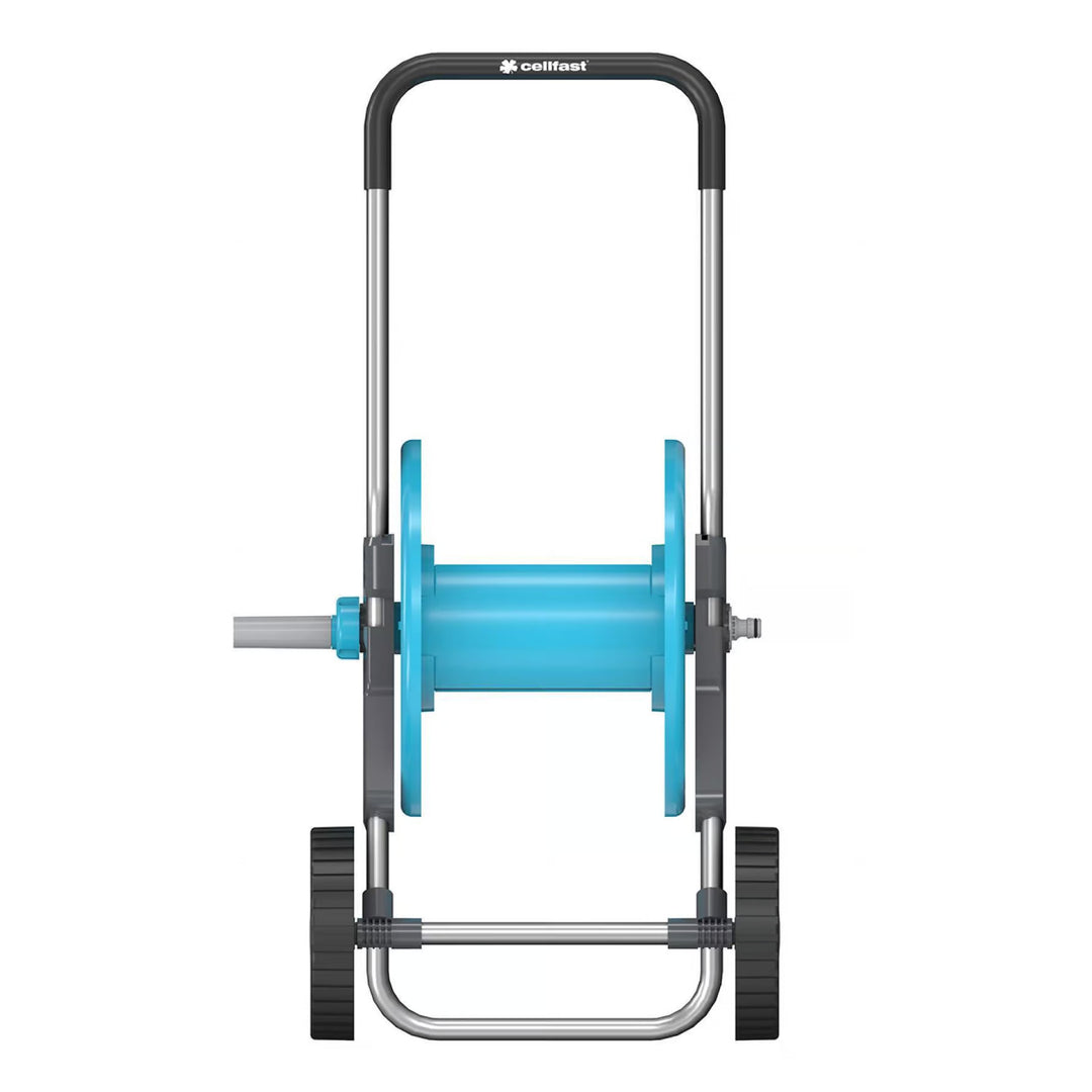 Chariot pour tuyau Cellfast Aluplus 1/2" 60 m + tuyau d'arrosage Cellfast Economic 1/2" 25 m + ensemble avec arroseur droit Cellfast Basic 1/2"