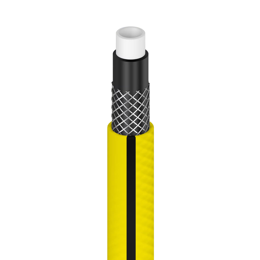 Chariot pour tuyau Cellfast Aluplus 1/2" 60 m + tuyau d'arrosage Cellfast 4YELLOW 1/2" 50 m + kit avec arroseur droit Cellfast Basic 1/2"