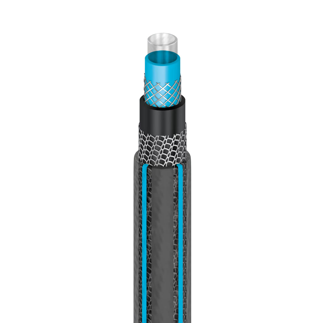 Tuyau d'arrosage Cellfast Hobby ATS2 1/2" 25 m + support pour tuyau Cellfast gris + kit avec arroseur droit Cellfast Basic 1/2"