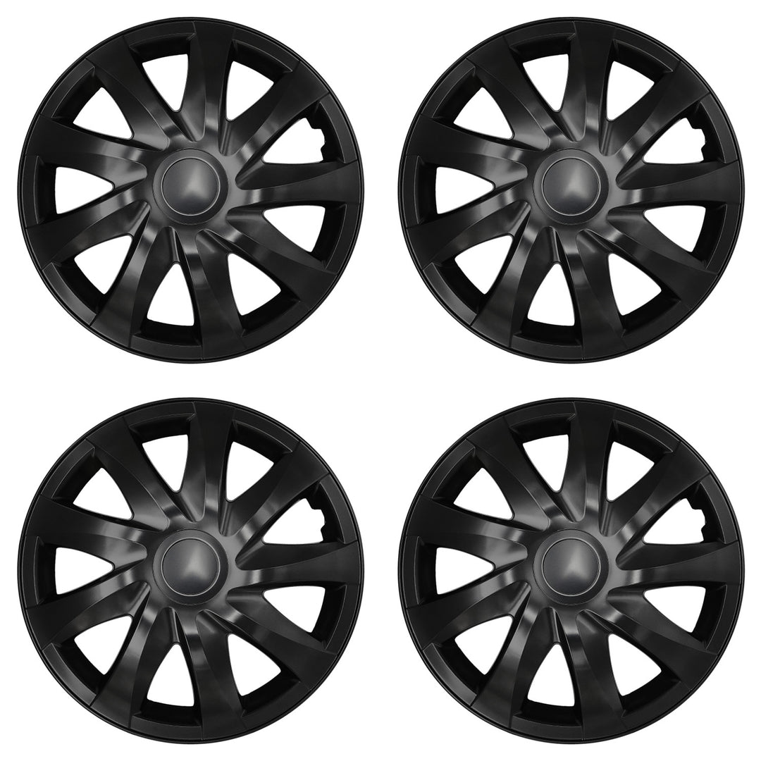 Enjoliveurs universels 13 pouces NRM DRACO noir mat, lot de 4