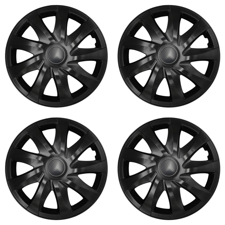 Enjoliveurs universels 14 pouces NRM DRACO noir mat, lot de 4
