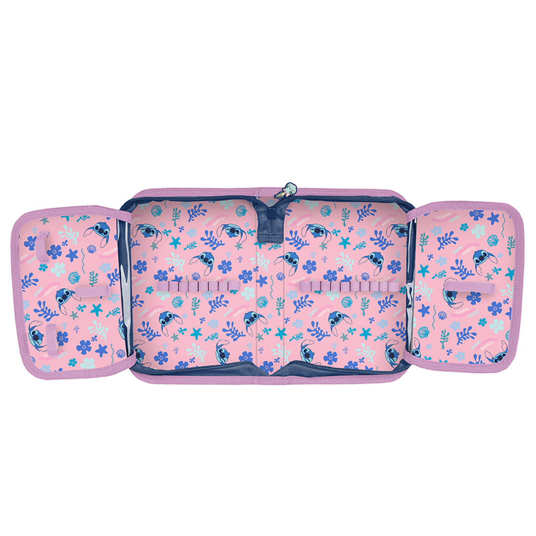 Ensemble scolaire Stitch Paso, sac à dos à deux compartiments, avec éléments réfléchissants et dos rigide, trousse vide avec poignées pour ranger les fournitures, sac à chaussures pouvant être porté sur le dos, DS26XX