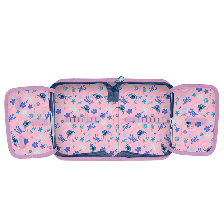 Ensemble scolaire Stitch Paso, sac à dos à deux compartiments, avec éléments réfléchissants et dos rigide, trousse vide avec poignées pour ranger les fournitures, sac à chaussures pouvant être porté sur le dos, DS26XX