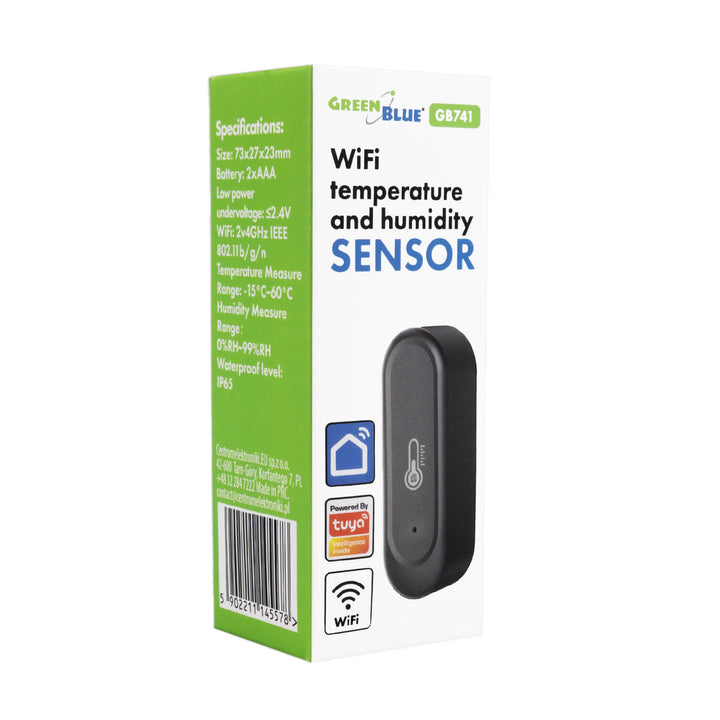 Capteur extérieur de température et d'humidité WiFi GreenBlue, Android/iOS, 3,0 V CC, LR03 x 2, IP65, GB741, lot de 2