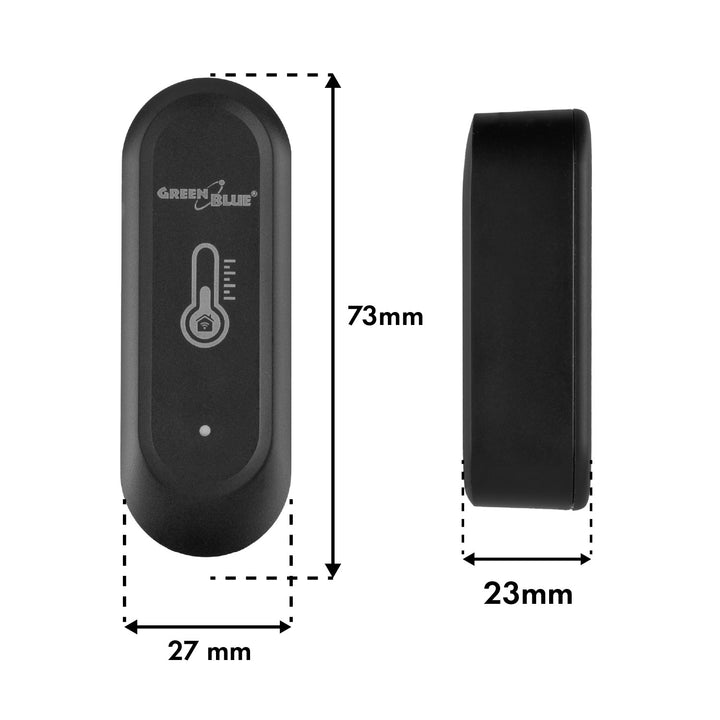Capteur extérieur de température et d'humidité WiFi GreenBlue, Android/iOS, 3,0 V CC, LR03 x 2, IP65, GB741, lot de 2